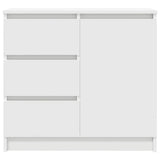 Sideboard with Drawer White 71x35x65 cm Engineered Wood - Rear View