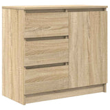 Sideboard with Drawer Sonoma Oak 71x35x65 cm Engineered Wood - Front View
