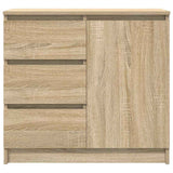 Sideboard with Drawer Sonoma Oak 71x35x65 cm Engineered Wood - Rear View