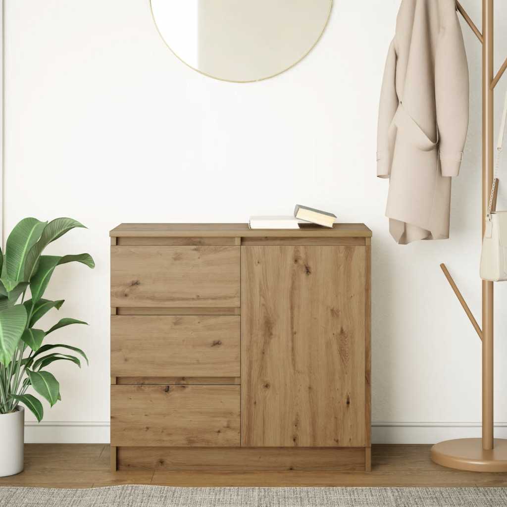 Sideboard with Drawer Artisan Oak 71x35x65 cm Engineered Wood