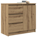 Sideboard with Drawer Artisan Oak 71x35x65 cm Engineered Wood - Top-Down View