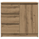Sideboard with Drawer Artisan Oak 71x35x65 cm Engineered Wood - Rear View