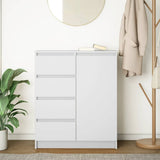 Sideboard with Drawers White 71x35x84 cm Engineered Wood - Side View
