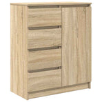 Sideboard with Drawers Sonoma Oak 71x35x84 cm Engineered Wood