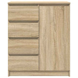 Sideboard with Drawers Sonoma Oak 71x35x84 cm Engineered Wood - Rear View