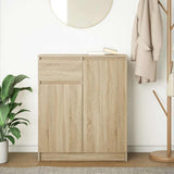 Sideboard with Drawer Sonoma Oak 71x35x84 cm Engineered Wood - Side View