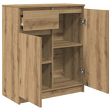 Sideboard with Drawer Artisan Oak 71x35x84 cm Engineered Wood - 45-Degree Angle