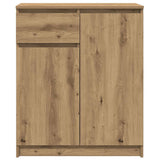 Sideboard with Drawer Artisan Oak 71x35x84 cm Engineered Wood - Rear View