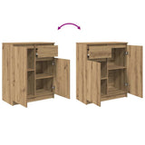 Sideboard with Drawer Artisan Oak 71x35x84 cm Engineered Wood - Extra Image