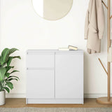Sideboard with Drawer White 71x35x65 cm Engineered Wood - Side View