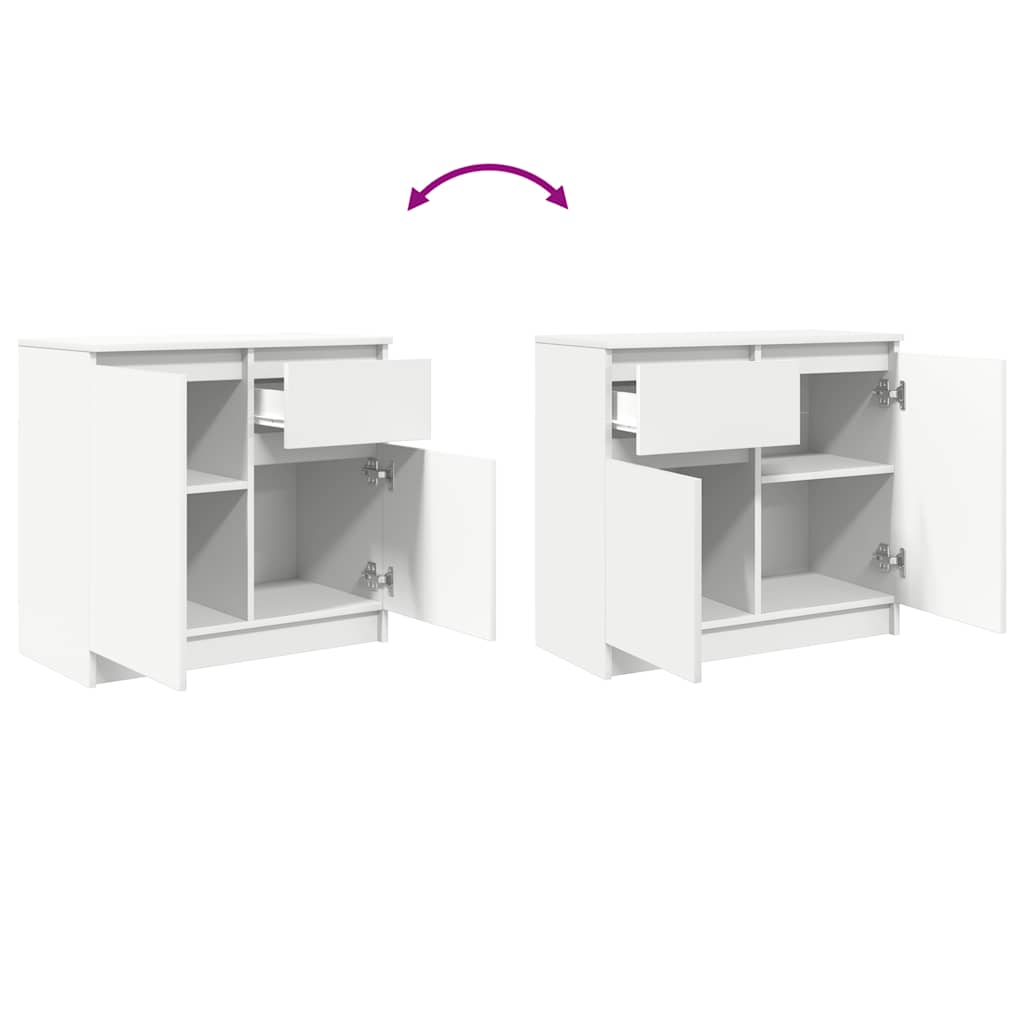 Sideboard with Drawer White 71x35x65 cm Engineered Wood