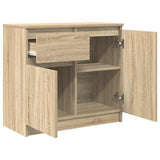 Sideboard with Drawer Sonoma Oak 71x35x65 cm Engineered Wood - 45-Degree Angle