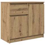 Sideboard with Drawer Artisan Oak 71x35x65 cm Engineered Wood - Front View