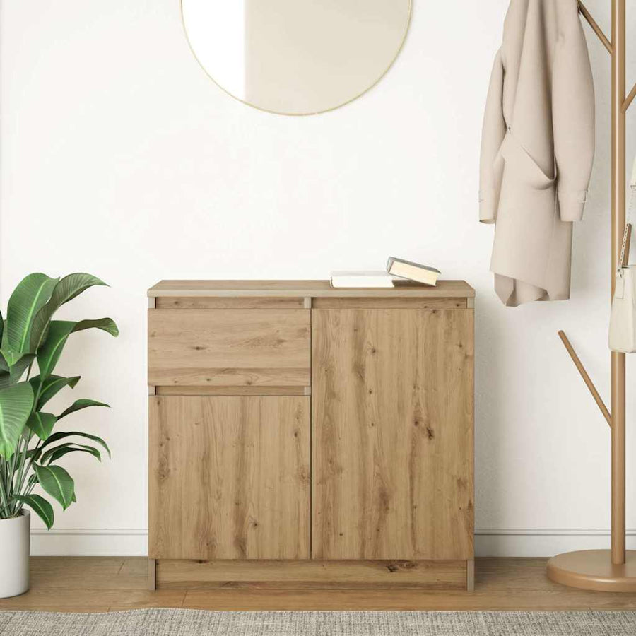 Sideboard with Drawer Artisan Oak 71x35x65 cm Engineered Wood