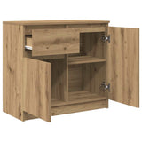 Sideboard with Drawer Artisan Oak 71x35x65 cm Engineered Wood - 45-Degree Angle