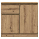 Sideboard with Drawer Artisan Oak 71x35x65 cm Engineered Wood - Rear View
