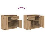 Sideboard with Drawer Artisan Oak 71x35x65 cm Engineered Wood - Extra Image