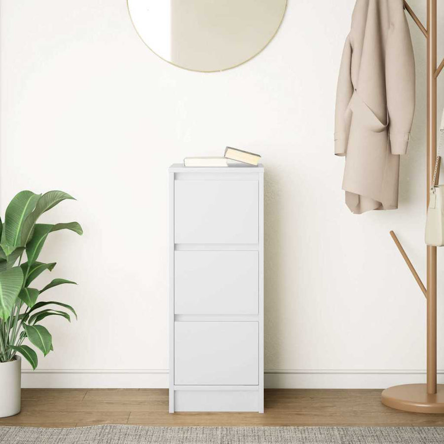Sideboard White 29.5x34x76 cm Engineered Wood