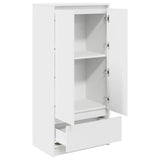 Cabinet with Drawer White 55.5x34x119.5 cm Engineered Wood - 45-Degree Angle