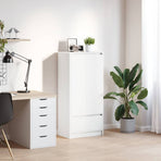 Cabinet with Drawer White 55.5x34x119.5 cm Engineered Wood