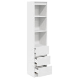 Highboard White 37.5x35x180 cm Engineered Wood - 45-Degree Angle