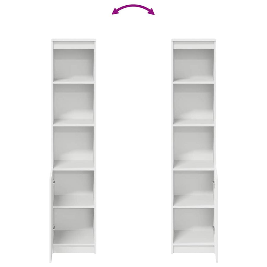 Highboard White 37.5x35x180 cm Engineered Wood