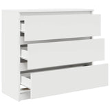 Sideboard White 80x35x76 cm Engineered Wood