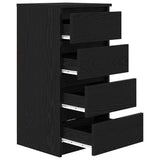 Sideboard Black Oak 37.5x35x76 cm Engineered Wood - 45-Degree Angle
