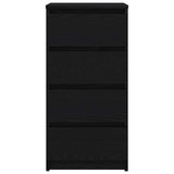 Sideboard Black Oak 37.5x35x76 cm Engineered Wood - Rear View
