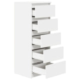 Sideboard with Drawers White 37.5x35x99 cm Engineered Wood - 45-Degree Angle