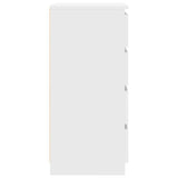 Sideboard with Drawers White 37.5x35x99 cm Engineered Wood - Close-Up Angle
