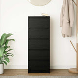 Sideboard with Drawers Black Oak 37.5x35x99 cm Engineered Wood - Side View