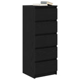 Sideboard with Drawers Black Oak 37.5x35x99 cm Engineered Wood - Top-Down View