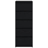 Sideboard with Drawers Black Oak 37.5x35x99 cm Engineered Wood