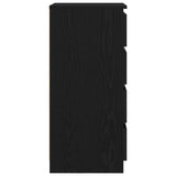Sideboard with Drawers Black Oak 37.5x35x99 cm Engineered Wood - Close-Up Angle