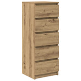 Sideboard with Drawers Artisan Oak 37.5x35x99 cm Engineered Wood - Front View
