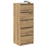 Sideboard with Drawers Artisan Oak 37.5x35x99 cm Engineered Wood - Top-Down View