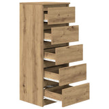 Sideboard with Drawers Artisan Oak 37.5x35x99 cm Engineered Wood - 45-Degree Angle