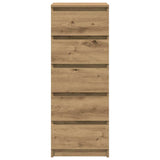 Sideboard with Drawers Artisan Oak 37.5x35x99 cm Engineered Wood - Rear View