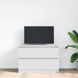 TV Cabinet White 80x35x54 cm Engineered Wood - Side View