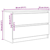 TV Cabinet White 80x35x54 cm Engineered Wood - Extra Image