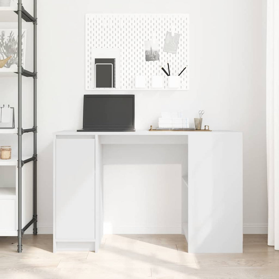 Desk White 120x42x76 cm Engineered Wood