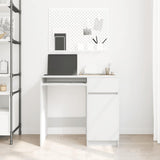 Desk White 86x49x76 cm Engineered Wood - Side View