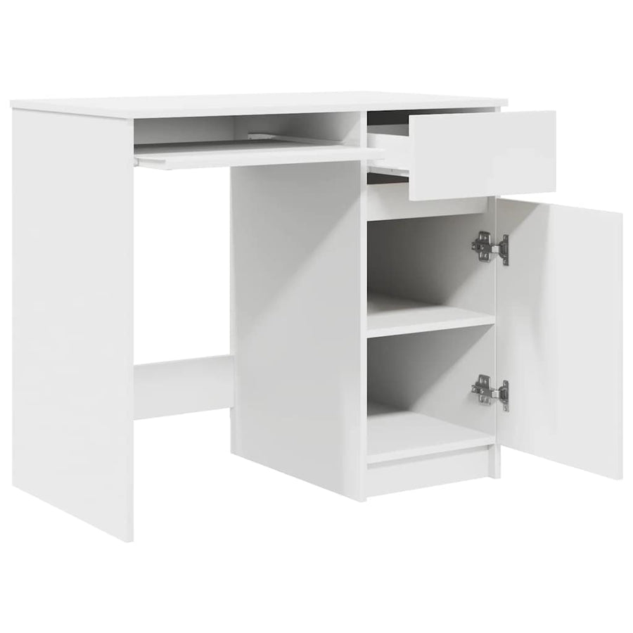 Desk White 86x49x76 cm Engineered Wood
