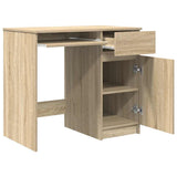 Desk Sonoma Oak 86x49x76 cm Engineered Wood - 45-Degree Angle