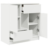Sideboard with Drawers and Doors White 70.5x34x74.5 cm - 45-Degree Angle