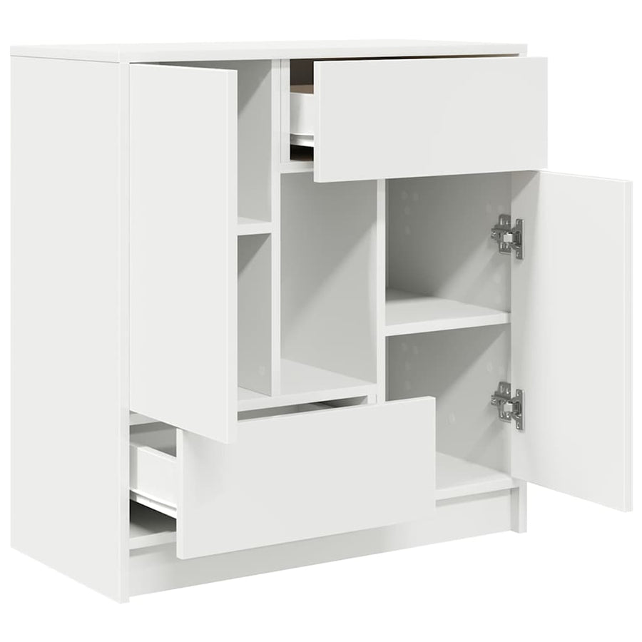 Sideboard with Drawers and Doors White 70.5x34x74.5 cm