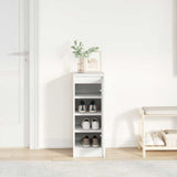 Shoe Cabinet White 29.5x34x76 cm Engineered Wood - Side View
