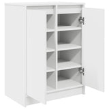 Shoe Cabinet White 57x34x76 cm Engineered Wood - 45-Degree Angle