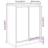 Shoe Cabinet White 57x34x76 cm Engineered Wood - Extra Image